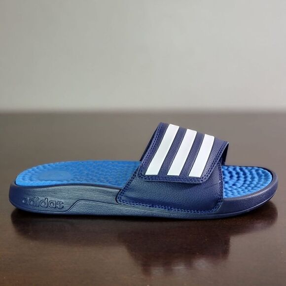 Adidas Adizzage TND Adjustable Slide Sandals Navy Blue White Unisex New F35564 - Picture 8 of 8